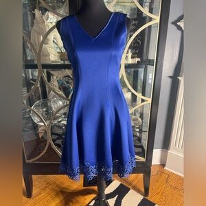Chetta B Blue Fit and Flare Mini Dress